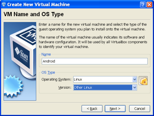 Create new Virtual Machine for Android