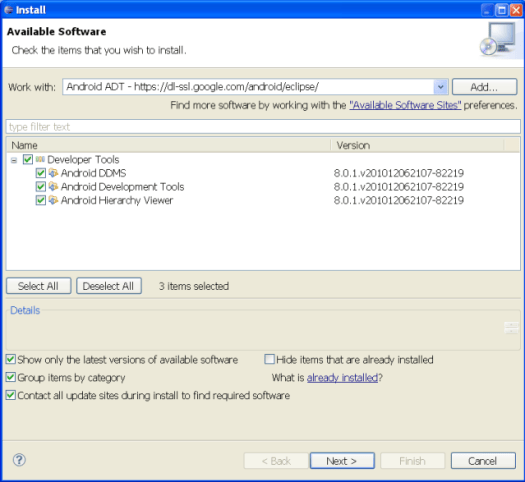 Android ADT Plugin in  Eclipse 3.6.1 (Helios)