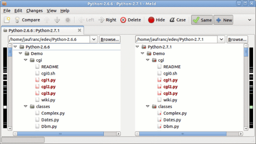 Meld Folder Comparison Compare directories in Meld