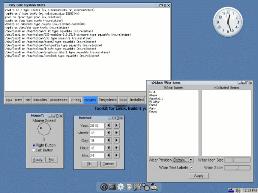 Tiny Core Linux Screenshot Desktop Applications Desktop Applications running on Tiny Core Linux