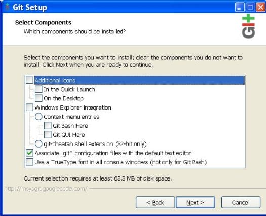 Unselect Windows Integration if you want to use TortoiseGit