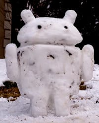 Android Snowman made of snowballs...