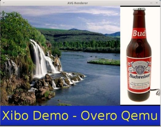 Xibo with 3 Picture Zones running in ARM Qemu Xibo Python Client for ARM on Beagleboard