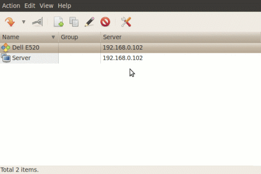Remmina Remote Desktop Client Remmina Server List Screenshot