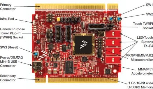 Freescale Kinetis K70 Module (TWR-K70F120M) Cortex-M4 module with 128 MB RAM
