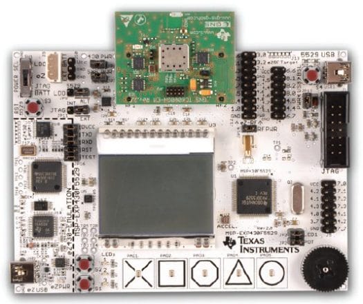TI Simplelink CC4000 GPS Evaluation Kit (Green) and MSP430F5529 Experimenter Board (White) GNS GPU Module Interfacing with MSP430 Board