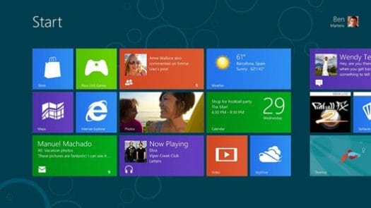 Windows 8 Start Screen Windows 8 Screenshot
