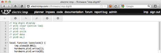 Electric Imp IDE Software Developer Tool for Electric Imp