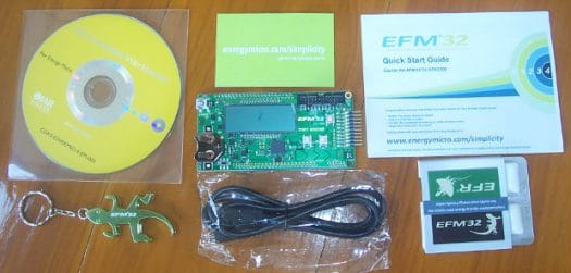 Energy Micro EFM32 Starter Kit Content Content of EFM32-TG-STK3300 package