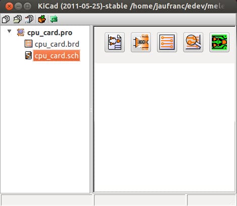 Kicad (Main Window) Kicad - Schematics capture and PCB Layout in Linux