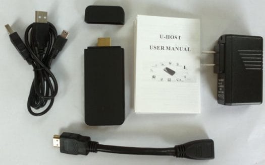 Smallart uhost mini pc, power supply, user manual, usb cable and hdmi cable