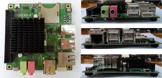 ODroid-x top view and three sides view