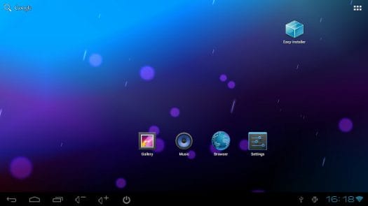 Zero Devices Z900 Android Home Screen