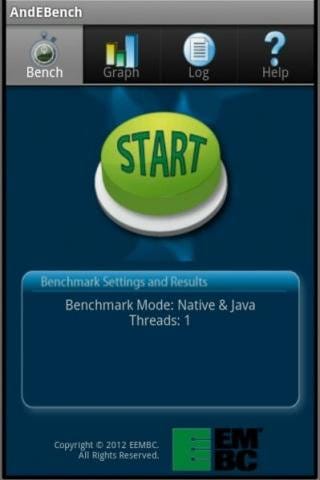 AndEBench Start Screen