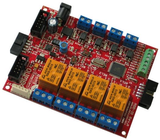 MOD-IO: 4 Relays + 4 opto isolated inputs + 4 Analog inputs
