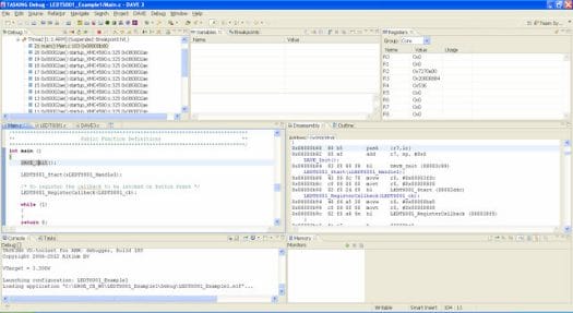 Dave 3 Debugging on XMC4500 Relax Kit Lite