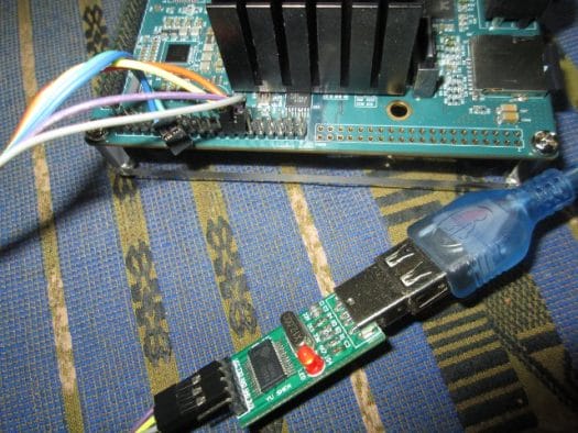 Standard USB TTL Debug Board Connected to ARMBRIX Zero.