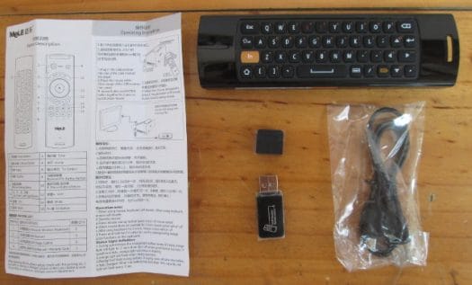 Mele F10, RF Adapter, and User's Manual (Click to Enlarge)