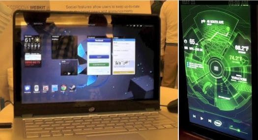 Tizen in a Laptop (Left) and an Automotive Infotainment System (Right)
