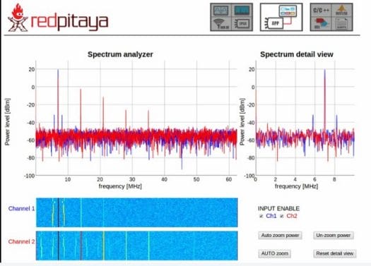 Red Pitaya Spectrum Analyzer Web interface