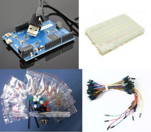 $20 Dollars Arduino Kit: Arduino Leonardo Compatible Board with Breadboard, Jumper Wires, and Components