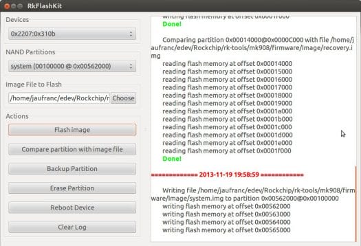 RkFlashKit Flashing System.img to MK908 NAND Flash