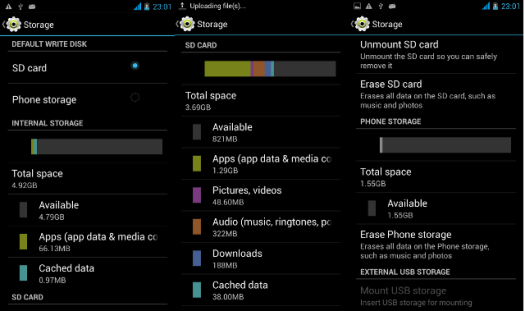 Android Storage after Re-partitioning (Click to Enlarge)