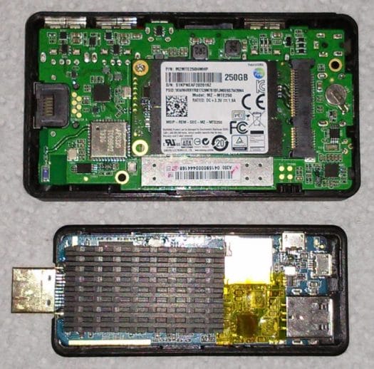 PQ Labs iStick A350-SSD fitted with a 250GB SDD (top) vs Rikomagic MK804 IV (bottom) - Click to Enlarge