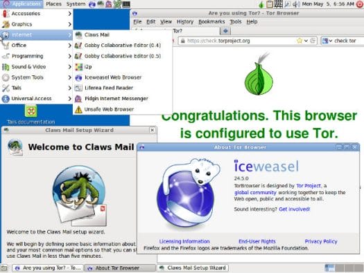 Tails using TorBrowser and Claws Mail