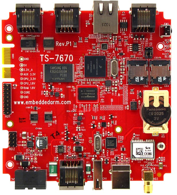 Technologic Systems TS7670 Industrial Board Features Freescale i.MX286