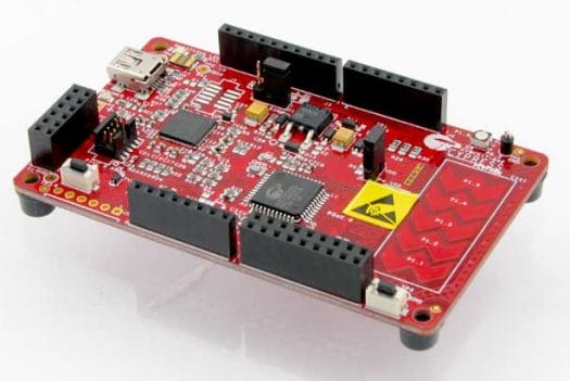 PSoC 4 Pioneer Development Kit Inlcudes Arduino header, a Cap Sensor