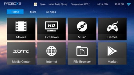 PROBOX2 Ex Home Screen (Click to Enlarge)