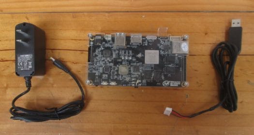 A80 OptimusBoard with Power Supply and Debug Cable (Click to Enlarge)