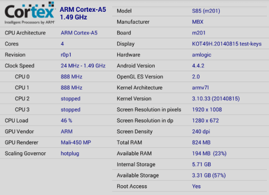 Amlogic_S805_CPU-Z_MXQ_S85