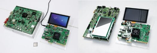 MB86S70 (Left) and MB86S73 (Right) Evaluation Kits (Click to Enlarge)