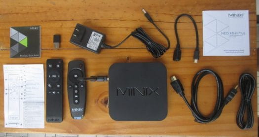 MINIX NEO X8-H Plus, MINIX NEO M1 Air Mouse, and other Accessories (Click to Enlarge)