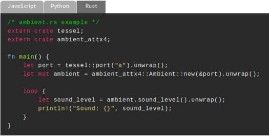 Rust Code Sample on Tessel 2