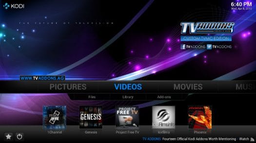 Kodi 14 with TVaddons Installed (Click for Original Size)