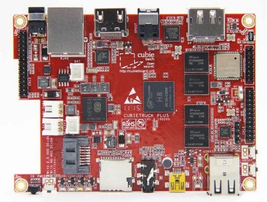 Top of Cubieboard 5 (Click to Enlarge)