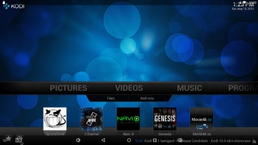 Kodi 14.2 on i68 Comes with Some Pre-installed Add-ons.