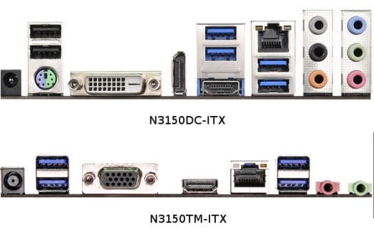 N3150DC-ITX mini-ITX Board vs N3150TM-ITX thin mini-ITX Board