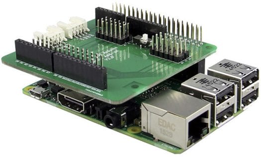 Raspberry Pi to Arduino Connector Shield Add-on V2.0 Connected to Raspberry Pi 2