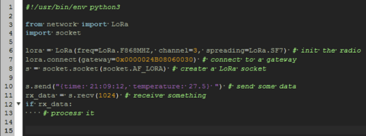 Setting up a LoRa Connection in Python
