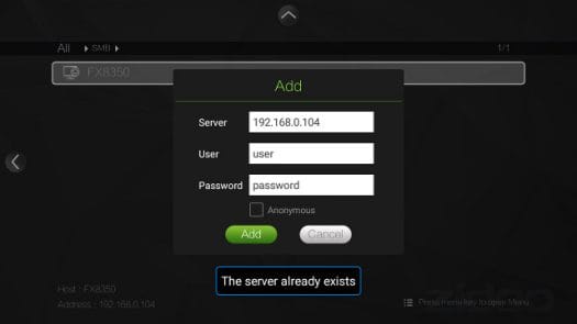 Zidoo_X5_SAMBA_password