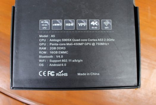 NEXBOX_A5_specifications