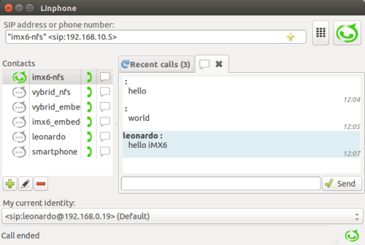 Figure 9: Message exchange between the Colibri iMX6 and the PC/notebook