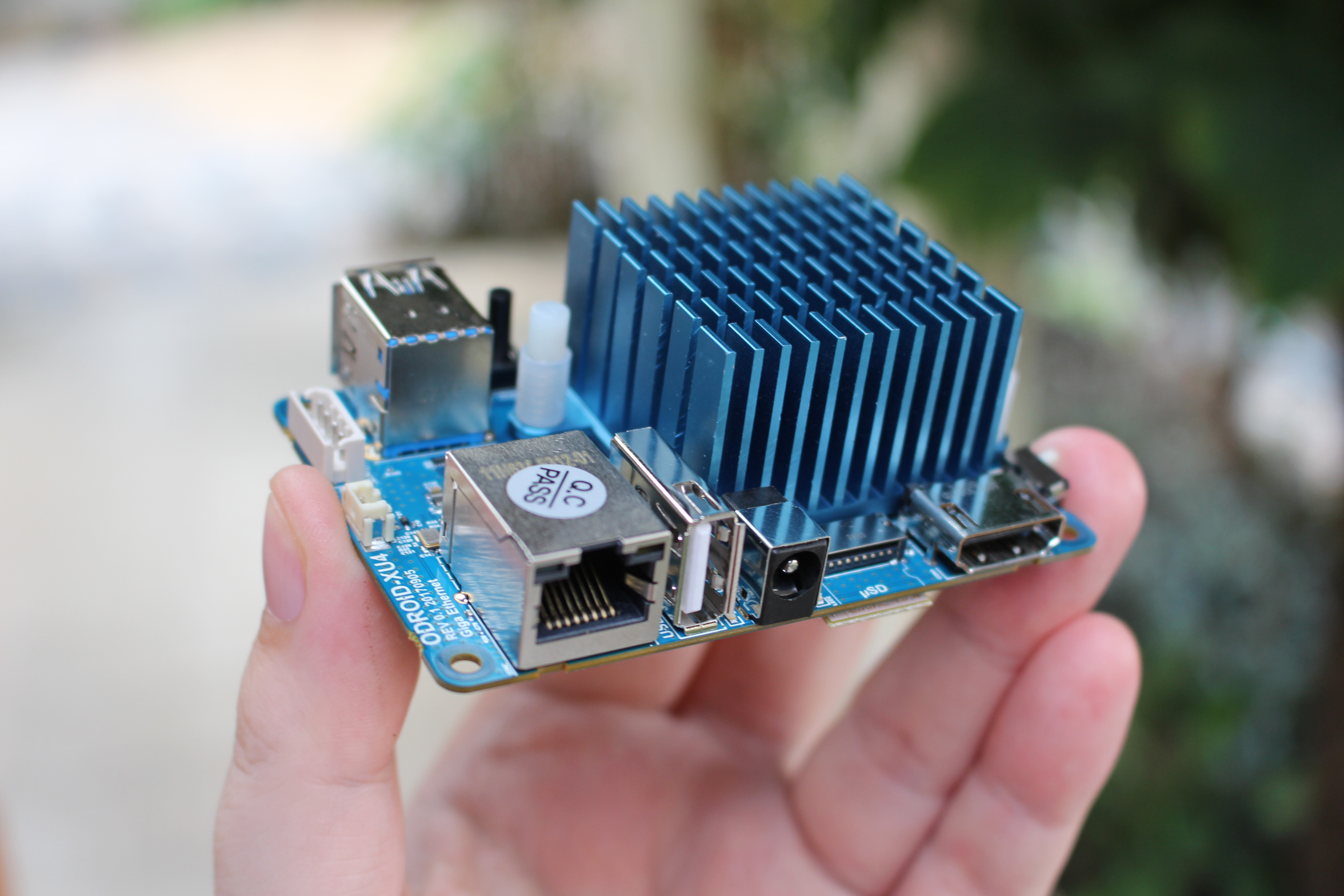 Odroid-XU4 board with integrated Heat Sink