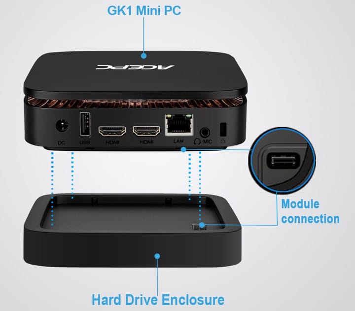 ACEPC GK1 is an Intel Celeron N4100 mini PC Cooled by a Fan - CNX