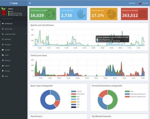 Pi Hole Web Interface