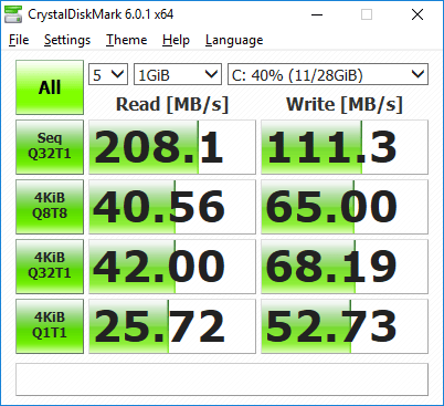 crystaldiskmark emmc MINIX-NEO-J50C-4